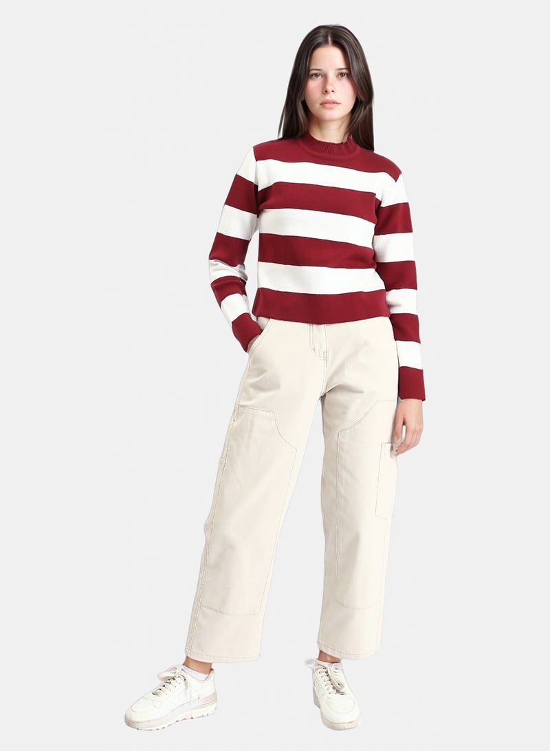 Ravin Women Long Sleeve Striped Knit Pullover - Image 5